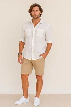 Bermuda Alfaiataria Sport Fino  Preto Six One  - 52573