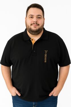 Camisa Polo Plus Size Sem Bolso Preto You Size