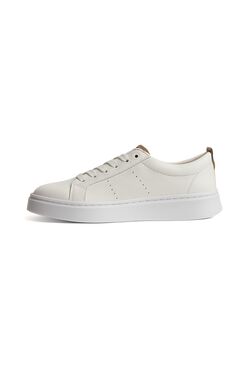 Sapatenis Feminino Couro Branco Detalhe Cor Rato  AC      