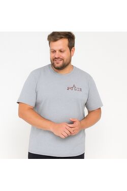 Camiseta Plus Size Estampada You Size Algodão Misto – Fugir ou Agir - Mescla