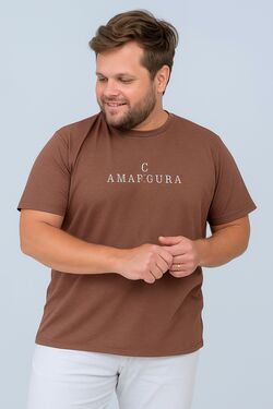 Camiseta Plus Size Estampada You Size Algodão Misto – “Amargura ou Amar Cura” – Marrom