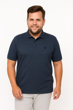 Camisa Polo Masculina Plus You Size – Meia Malha – Marinho – G4 ao G6