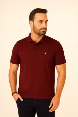 Camisa Polo Plus Size Piquet Bordô La Rossi 
