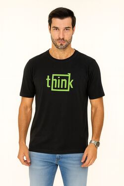 Camiseta Slim Think Cor Preto Thoux
