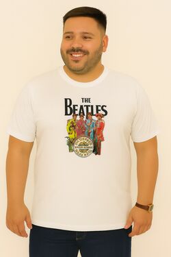 Camiseta Plus Size Beatles Branco