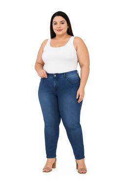 Calça Skinny Jeans Plus Size Veste Até 56 – Muito Mais – Blue