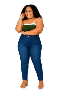 Calça Skinny Jeans Médio Veste Até 46 Muito Mais