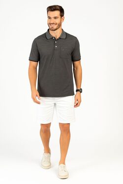 Polo Masculina Plus Size Headplay Piquet 3D Trabalhado – Veste Até G5