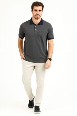 Polo Masculina Headplay Meia Malha – Micro Listrado – Estilo Casual Elegante