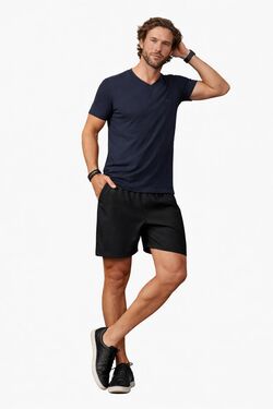 Bermuda Tactel Masculina Lisa Preto Six One – Conforto e Leveza para o Dia a Dia