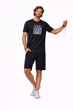 Bermuda Masculina Moletom Six One Preto – Conforto e Estilo Casual