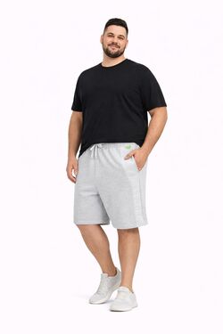 Bermuda de Moletom Plus Size Masculina Mescla - Rovitex - Algodão