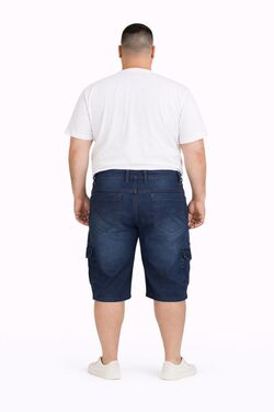 Bermuda Cargo Masculina Plus Size Jeans Used -  R Sete - Veste até 56 - 53412