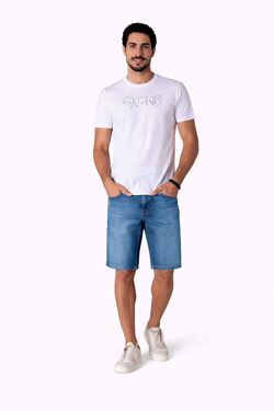Bermuda Jeans Masculina Skinny Claro Six One – Conforto com Elastano