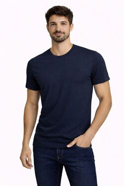 Camiseta Masculina Plus Slim Fit Gola Careca Six One Marinho – Combed Cotton