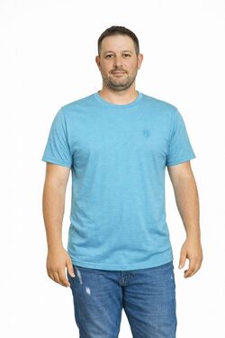 Camiseta Masculina Flame Rovitex Azul Fresh – Algodão Misto