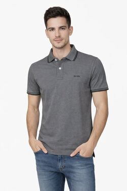 Camisa Polo Masculina Piquet Chumbo Six One Confort Slim