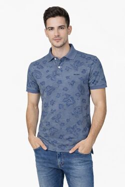Camisa Polo Masculina Piquet Estampada Six One Confort Slim