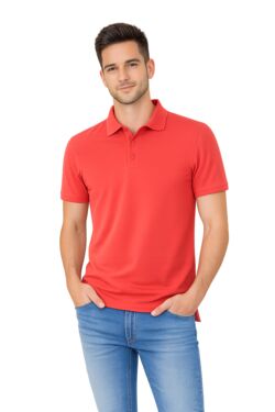 Camisa Polo Piquet Masculina La Rossi Goiaba Premium