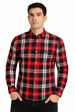 Camisa Masculina Slim Manga Longa Xadrez Algodão Caw - 53722