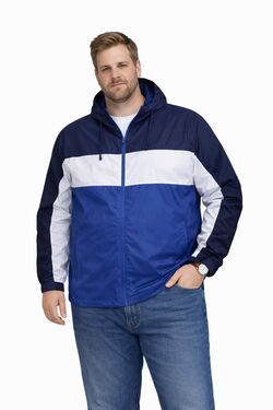 Jaqueta Corta Vento Plus Size com Capuz Nylon Leve Zíper Frontal	