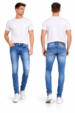 Calça Jeans Masculina Skinny Lavada R Sete com Elastano - 53815