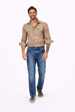 Calça Jeans Masculina Lee Chicago Regular Fit Reta Sky Azul