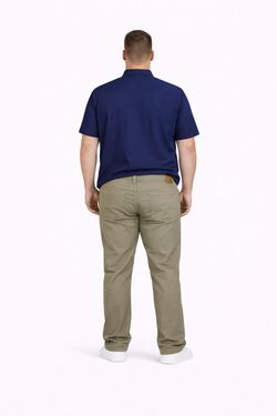 Calça Skinny Plus Size Masculina Sarja Caqui Stretch R Sete Conforto Premium - 53880