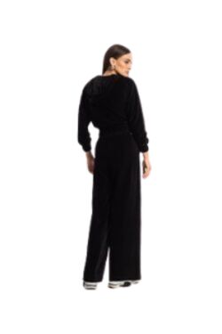 Calça Feminina Wide Leg em Plush Marrom Rovitex Cintura Elástica - 54104