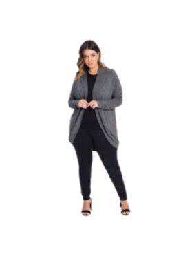 Cardigans Plus Size Feminino em Viscose com Elastano - Secret