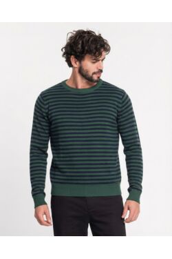 Suéter Masculino Tricot Listrado Gola Careca Conforto Casual Diametro