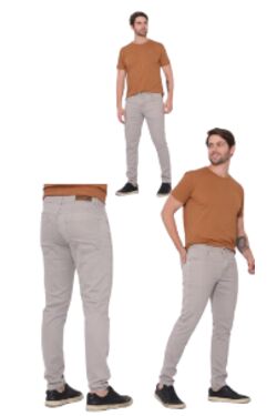 6 - Calça Skinny Masculina Gelo Sarja com Elastano Credencial - 54345