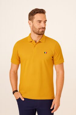 Camisa Polo Piquet Masculina La Rossi Ocre Premium