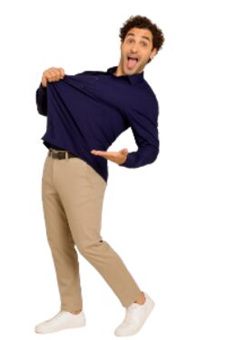 Camisa Masculina Slim Manga Longa Spandex Marinho Caw