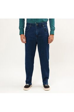 Calça Jeans Masculina Plus Size com Lycra USTop 453 – Reta Confortável Azul Sem Lavagem do 54 ao 62 - 54424