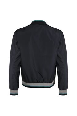 Jaqueta Bomber Masculina Plus Size Enrico Rossi Leve com Zíper Preto e Cinza - 54459