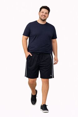 Bermuda Masculina Plus Size Stilo Port em Tactel Preto – Leve Confortável e Secagem Rápida