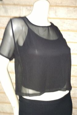 Blusa Sobreposição Vual Preto